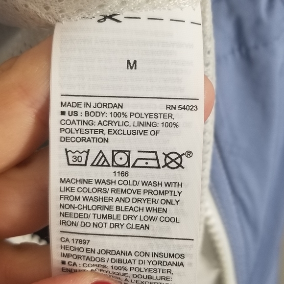 Old Navy Go-H2O Rain Coat Jacket Blue White Mesh Drawstring Hem Waist Mesh NWT - Picture 7 of 8